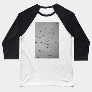 Birds in Flight on a Cloudy Day Baseball T-Shirt